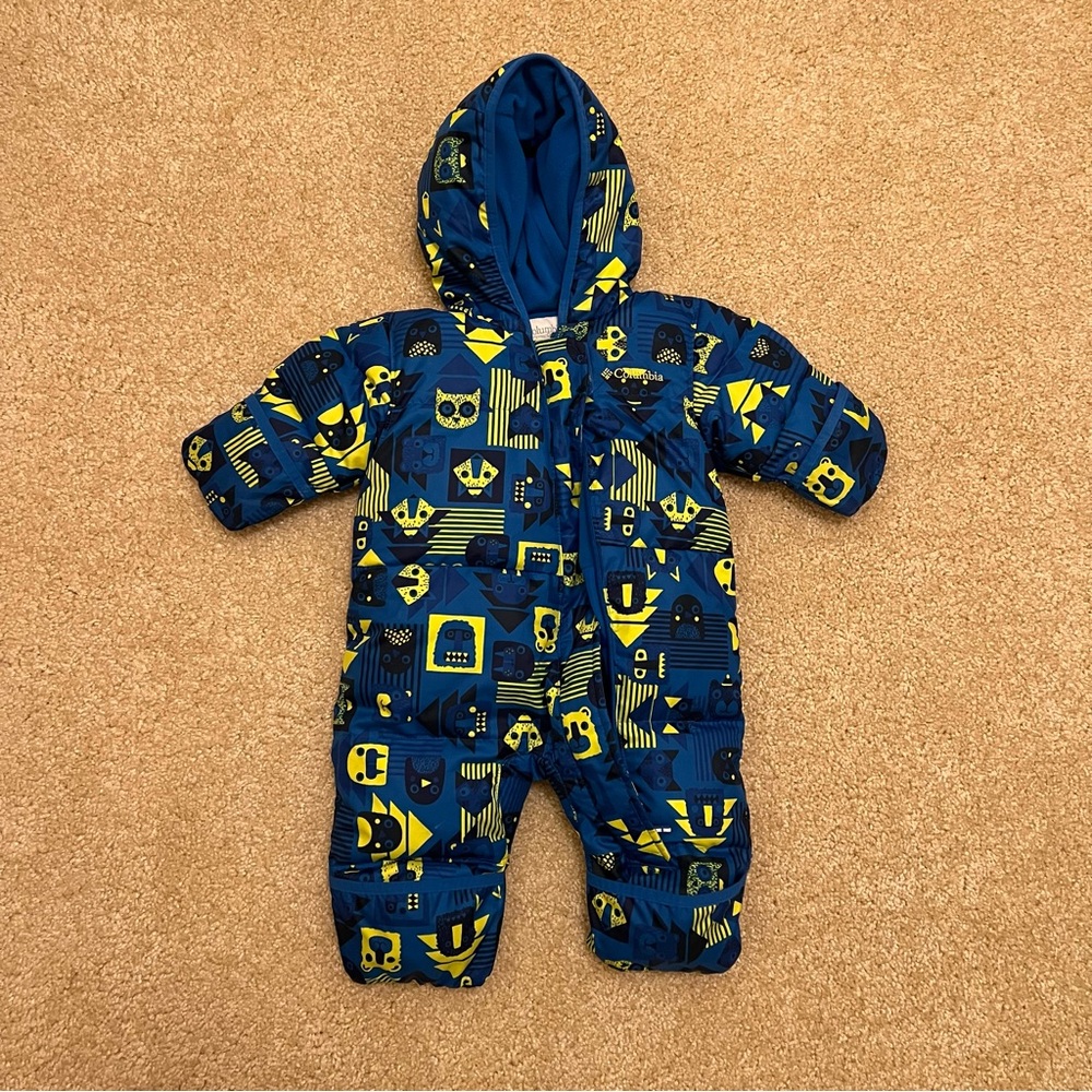 Columbia Navy and Yellow Toddler Snowsuit with Hood